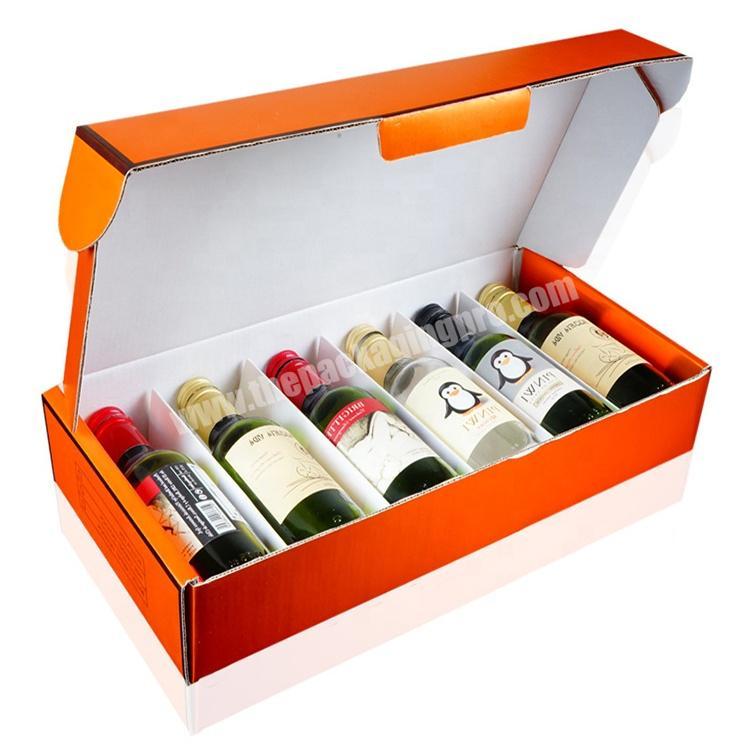 Top Quality Kraft Carton Gift Packaging 6 Bottle Wine Box