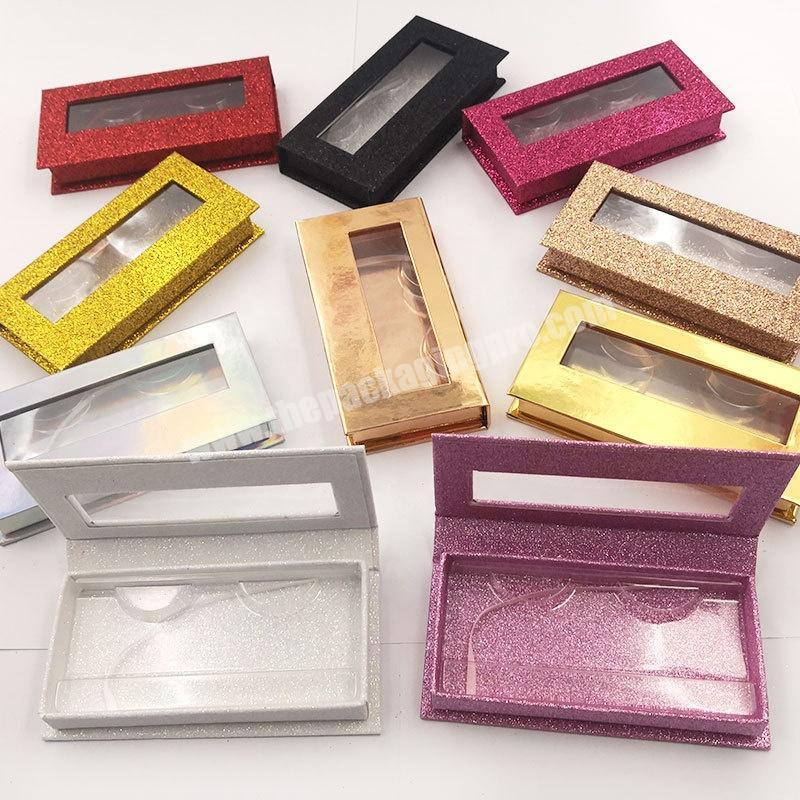Colorful Blank DIY Lash Eyelash package box with Transparent Lid Tray