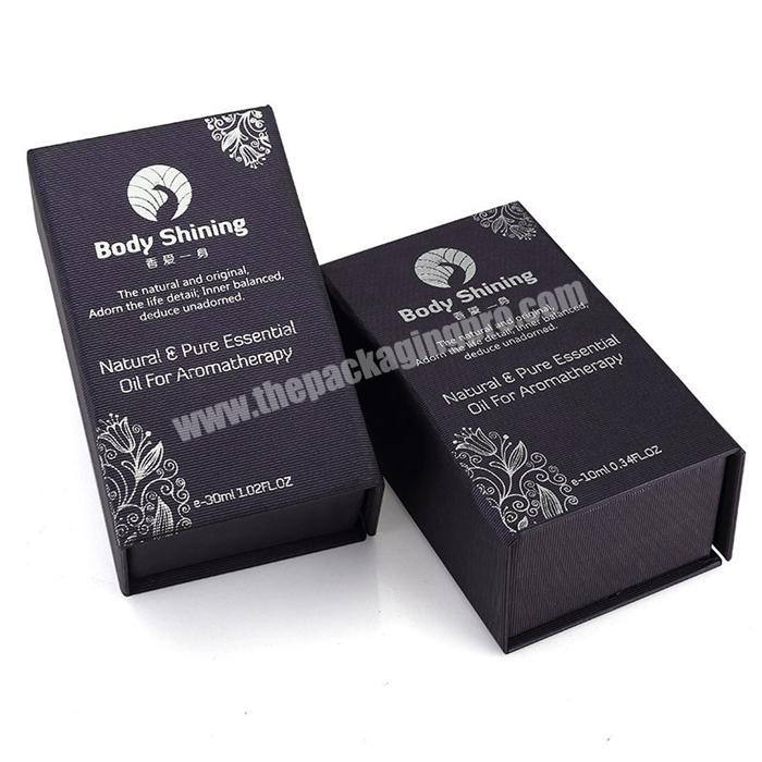 Book Shaped Essential Oil Cardboard Magnetic Box Personal Care Products Eco Paper Gift Packaging
