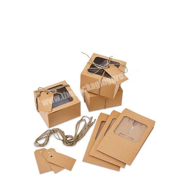 Recycled brown kraft paper window soap box with hemp rope