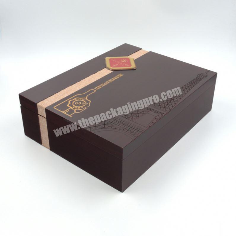 Wholesale Custom Two Bottles Gift Wine Storage Box With Wine Tool Compartment