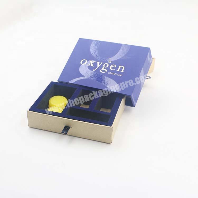 Custom Perfume Eyelash Small Cosmetic Contact Lenses Paper Sliding Package Cardboard Box