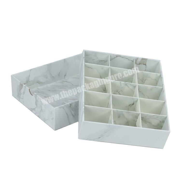 High Quality Custom White 15 Cavity Marble Chocolate Box