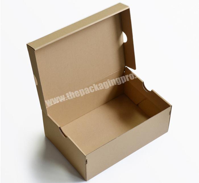 Custom strong paper black brown kraft corrugated shoes courier shipping packaging box