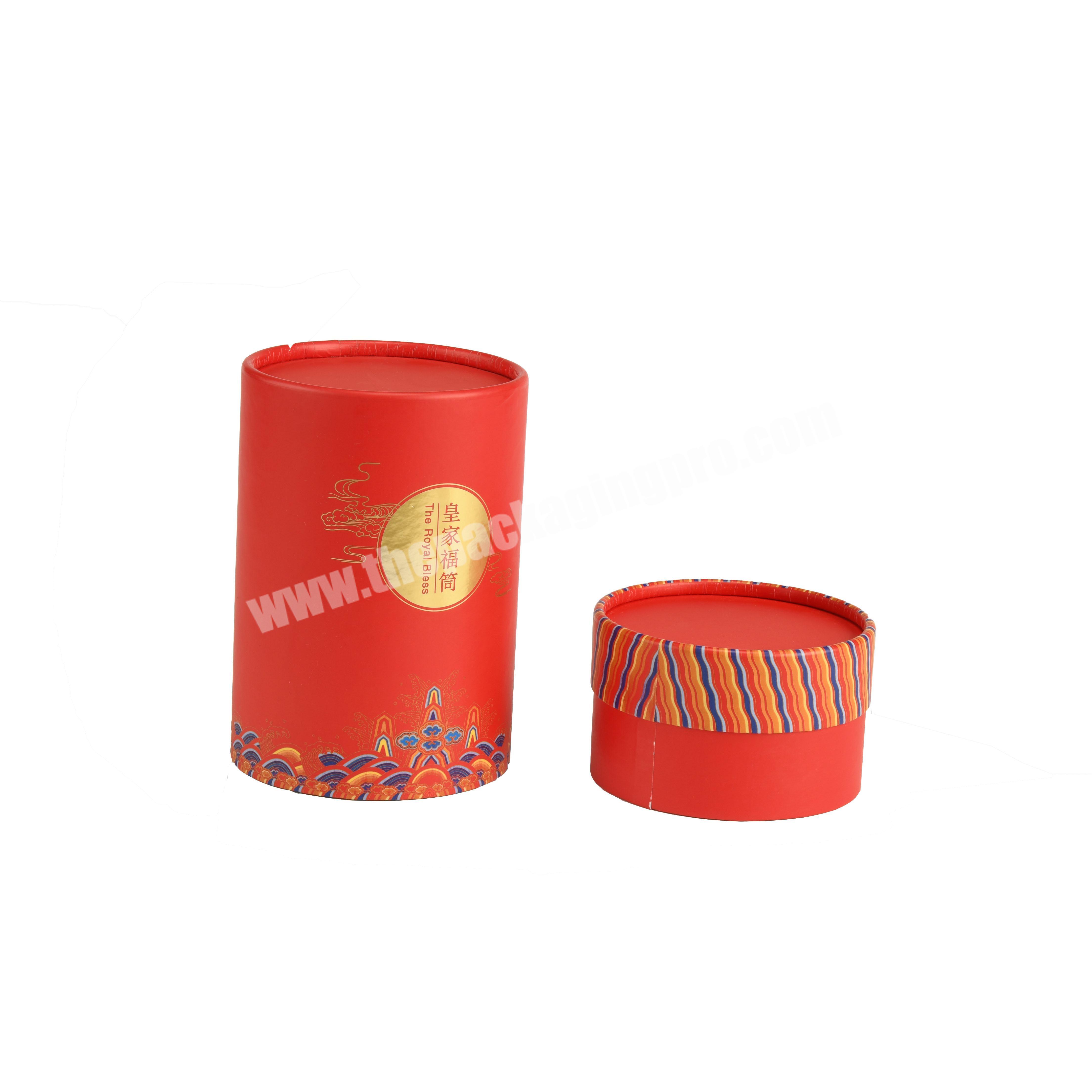 Red perfume paper tube boxes in cylinder shape for wholesale