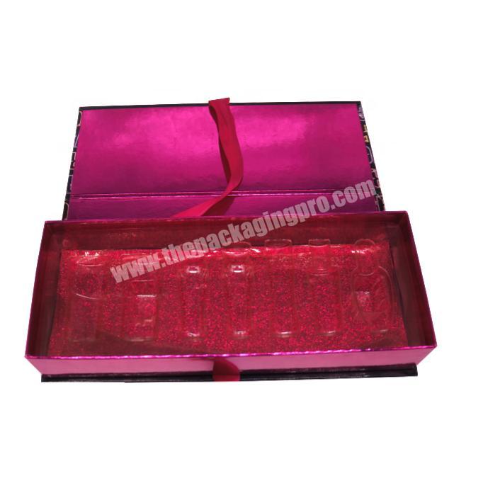 Custom design luxury high end premium red rigid fancy style cosmetics case packing for face wash facial cleanser paper gift box