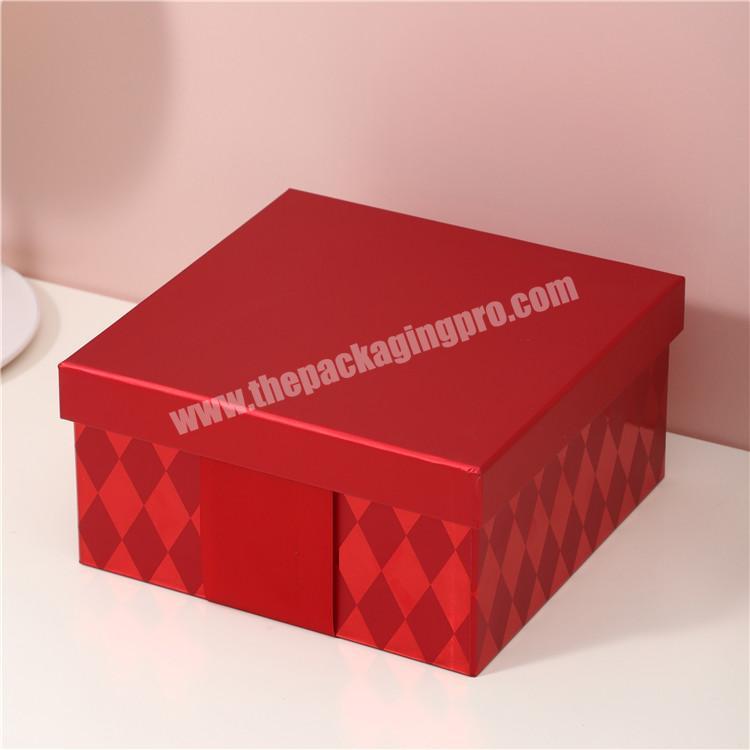 Purplish Red holiday gift storage box wholesale custom luxury packaging cardboard gifting boxes