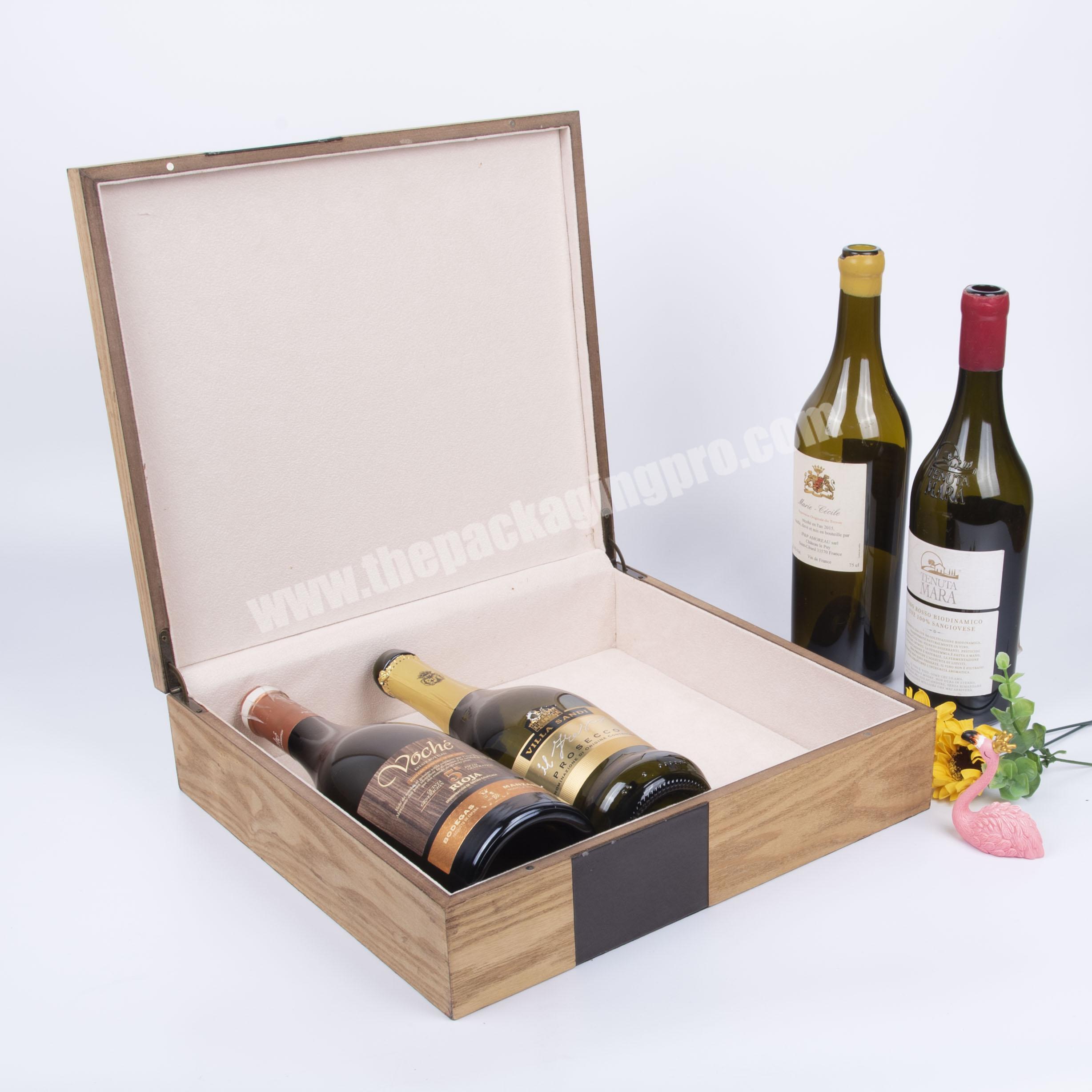 Wholesale Custom Unfinished 4 Bottles Wine Wooden Box