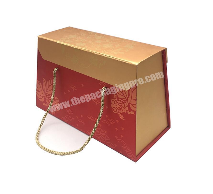 Wholesale Luxury Premium Rigid Cardboard handcraft Paper Packing Suitcase  holiday gift  Box With Handle