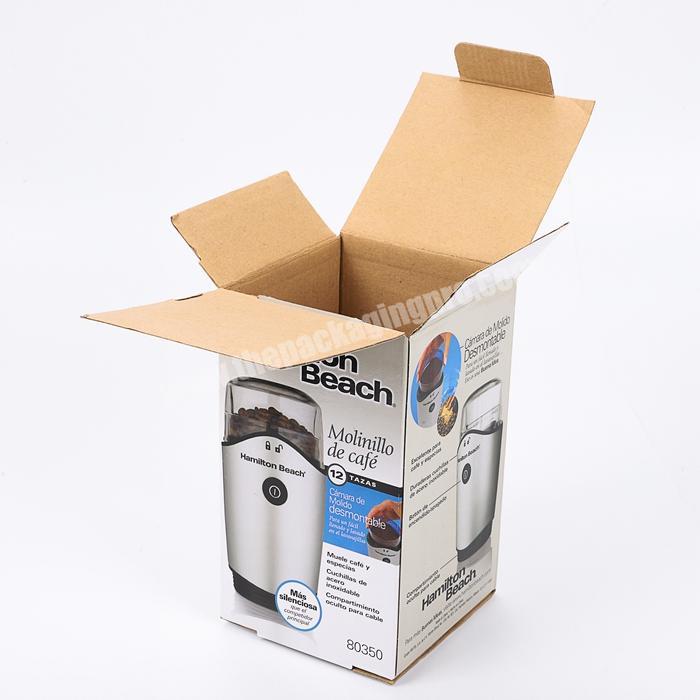 Wholesale Hard Strong Corrugated Paper Retail Package Crash Lock Base Coffee Spice Grinder Cardboard Packaging Box