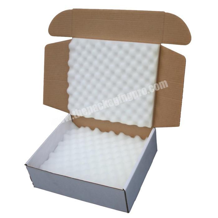 Custom strong paper E flute corrugated cardboard shockproof mailer box with egg foam pad postal box with logo