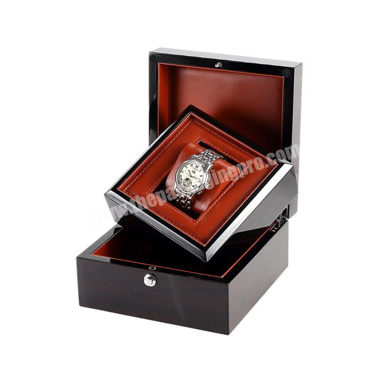 Quality PU Leather Inside Packaging Watch Box Wooden