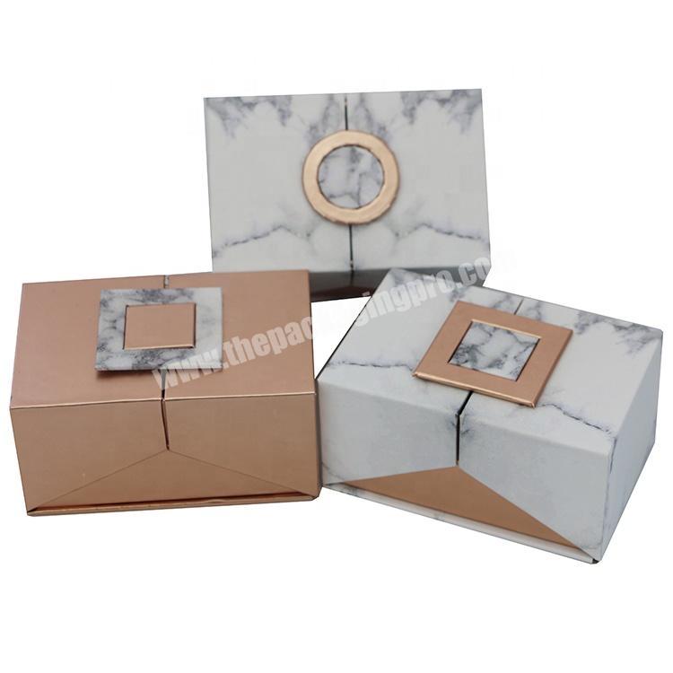 2 Door Open Custom Skincare Gift Set Cardboard Packing Rose Gold Perfume Packaging Box