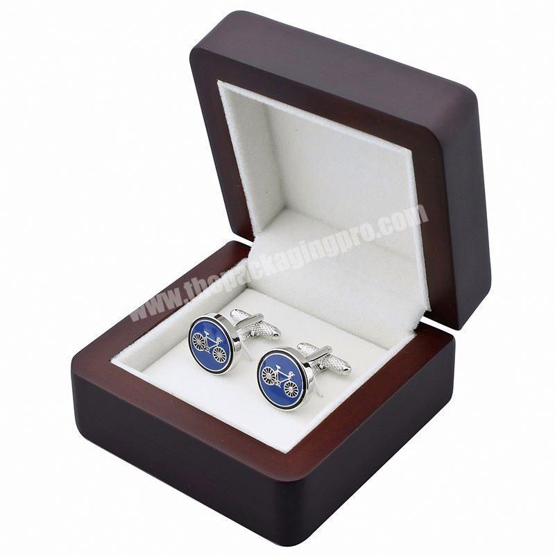Luxury Custom Logo Wood Jewelry Display Cufflink Packing Box