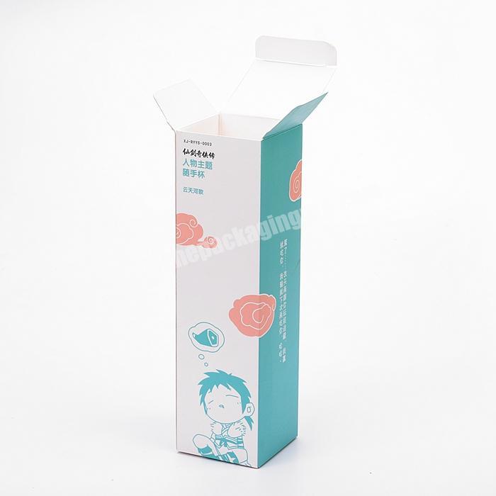 custom logo square mailing tube box recycled cardboard folding retail packaging for water bottle