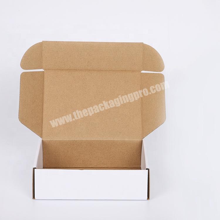 Eco Custom Amazon Printed Logo Shipping Carton Makeup Box Packaging E Flute Single Wall Corrugated White Cosmetic Mailer Box