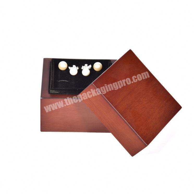 New Design High End Small Square Brown Earrings Jewelry Packaging Box With Velvet