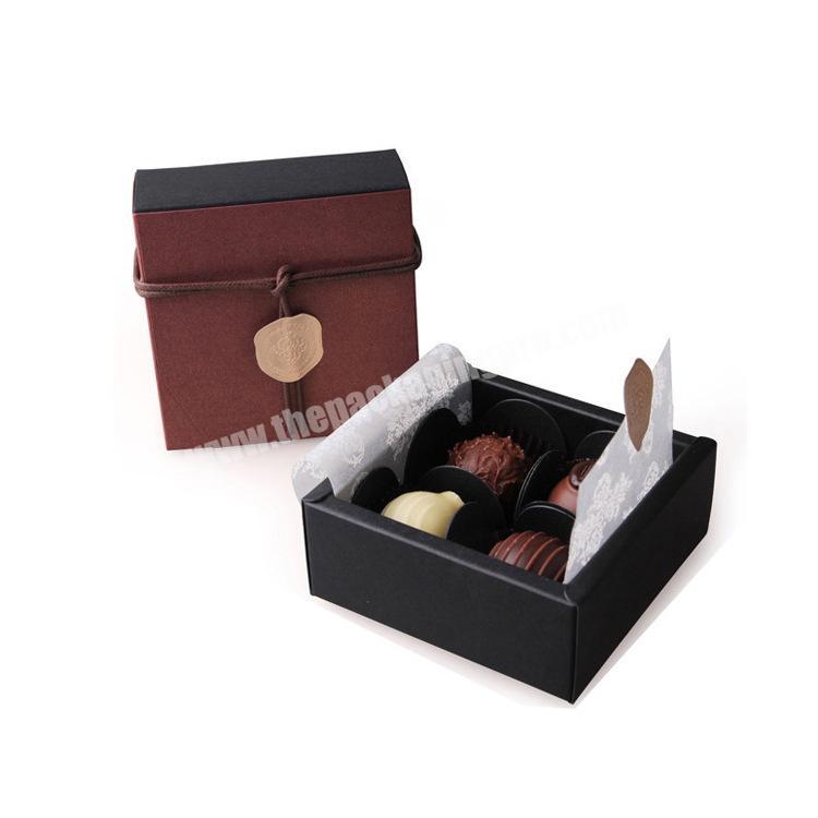 High End Custom Printed Belgian 4 Cavity Chocolate Gift Box With Bag
