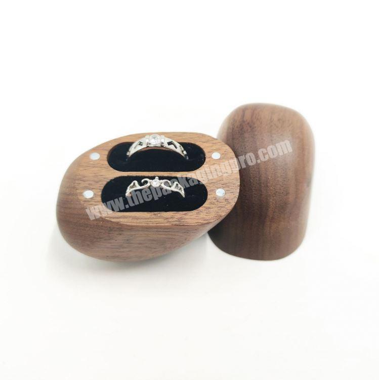 Wholesale Low Moq Heart Shape Solid Wood Single Ring Box