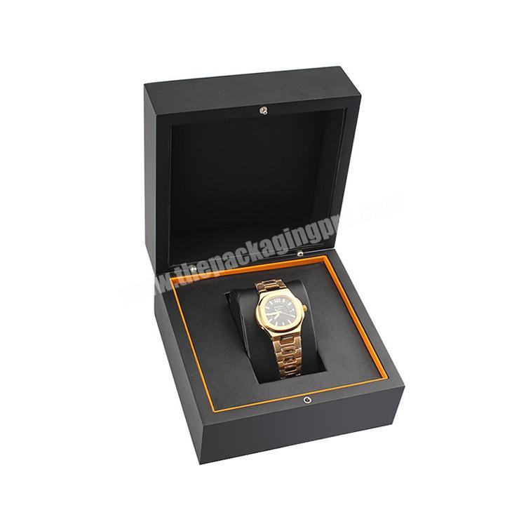 IN STOCK Luxury Custom  Logo  Black  Packaging  Wooden Watch Box For Gift