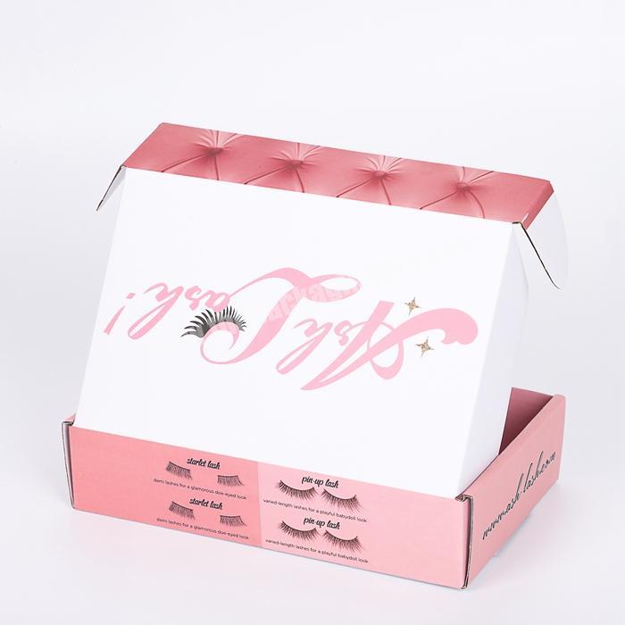 Custom recycle Inside logo printed eyelash cosmetic packaging supplier eco cosmetic lipstick carton mailer cardboard box