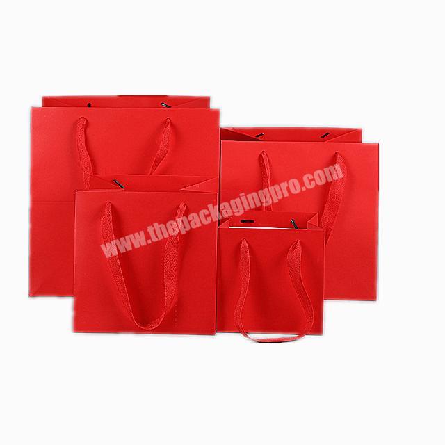 Wholesale TOP Quality OEM Custom Red Matte Shopping Paper Bag With Own Your Logo