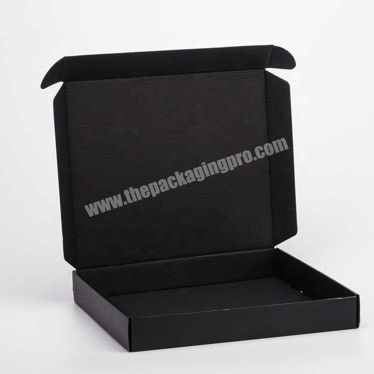 Professional Customized Gold Foil Logo Printing Foldable Corrugated Packaging Custom Carton Black Mailer Box