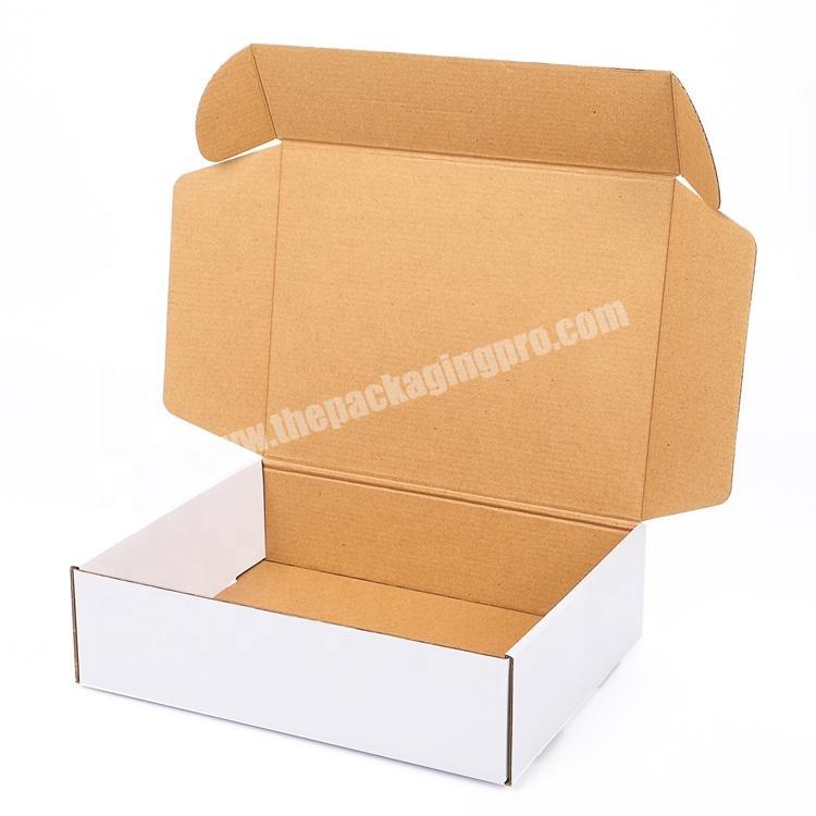 Biodegradable Custom Printed Logo White Corrugated Paper Boxes Eco Friendly Amazon Shipping Mailer Box For Clothes
