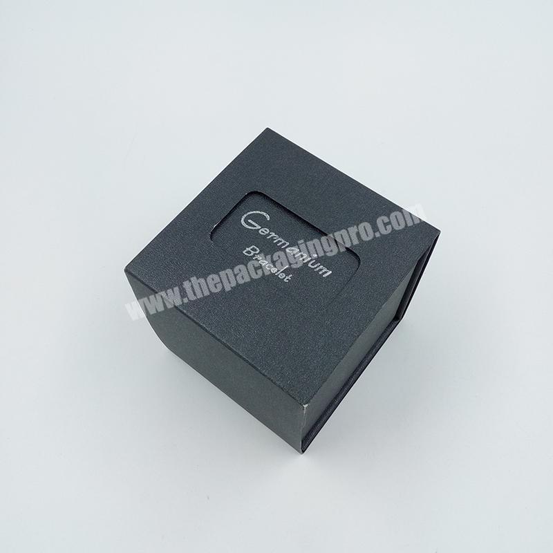 Custom Square Black Gift Magnetic  Jewelry Box Paper Watch Boxes