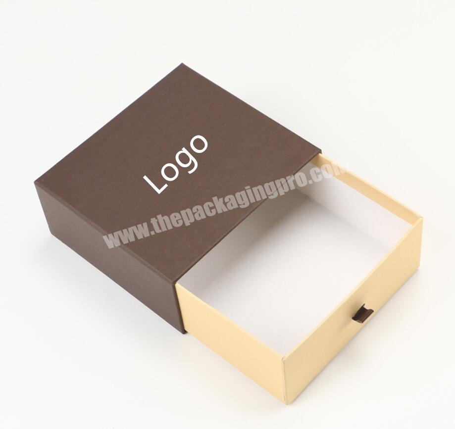 Custom Logo Print Luxury clothes  men's wallet belt gift Sliding Paper Gift Cardboard Drawer Box Packaging