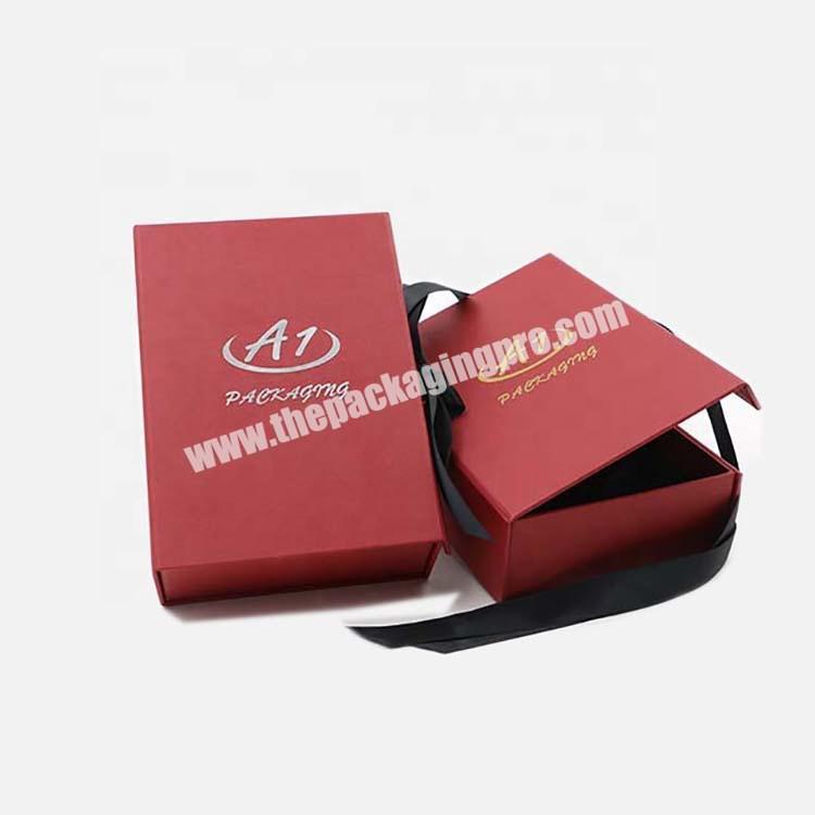 2020 50ml Custom Red  Perfume Gift Cosmetic Paper Box With Ribbon