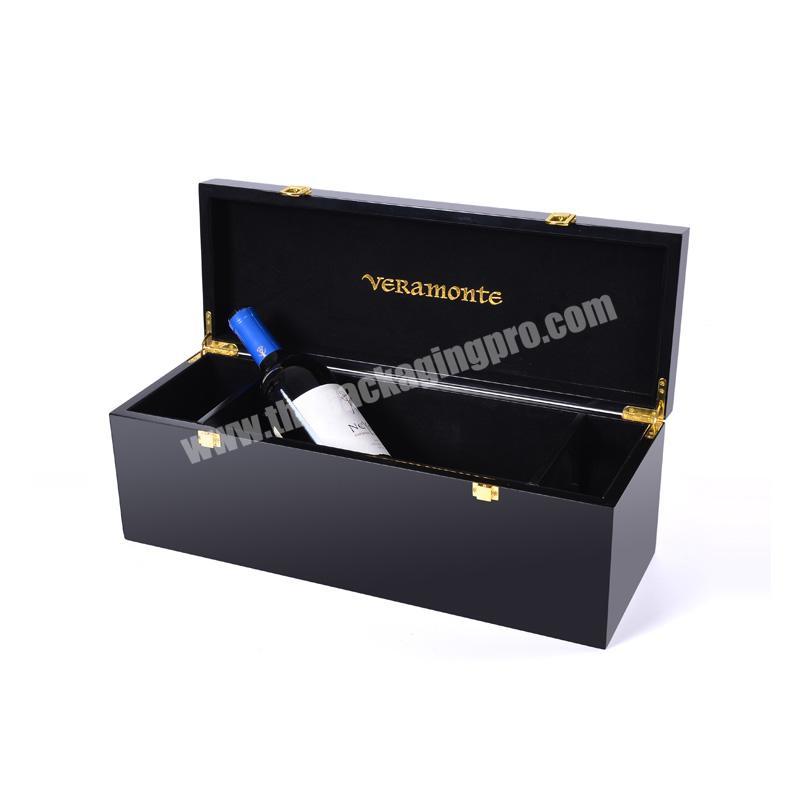 Black Piano Glossy Custom Luxury Wooden Wine Gift Box