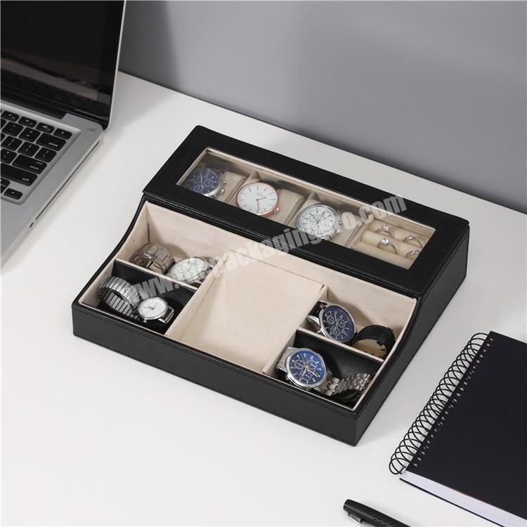 PU leather portable desktop storage accessories box custom logo jewelry storage box