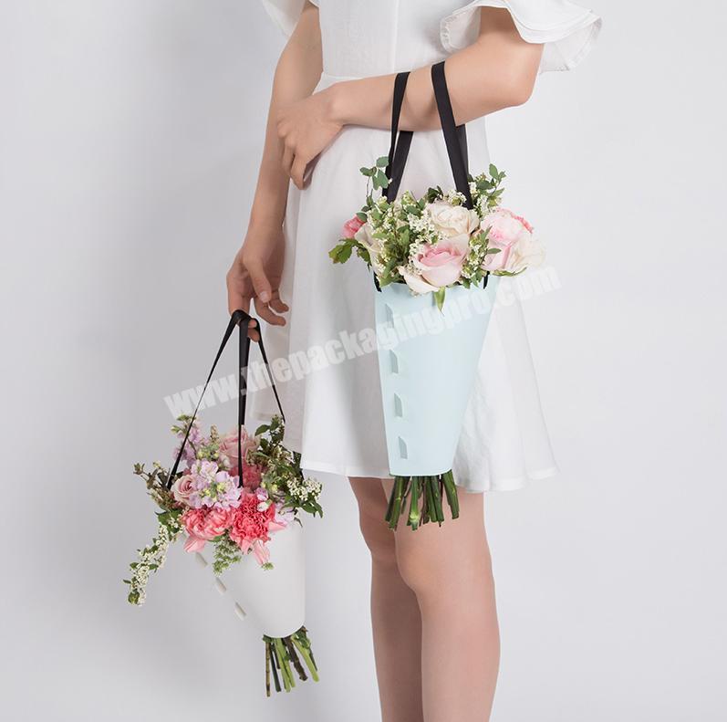 Flower Shop Hot Easy Packaging Carrier Display Custom Color Printing Beautiful Flower Bouquet Holder