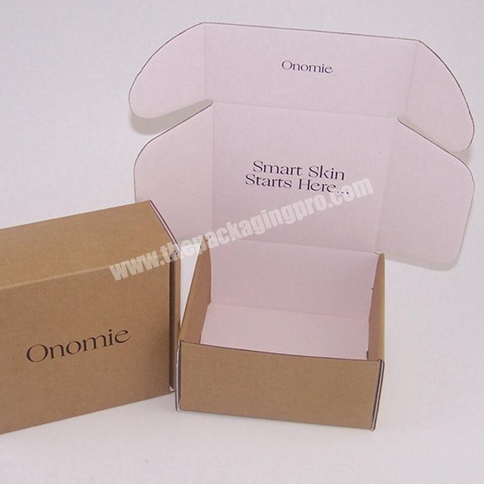 Wholesale Customized Text Printed Foldable Brown Corrugated E Fluted Postage Packaging Literature Paper Mailer Boxes