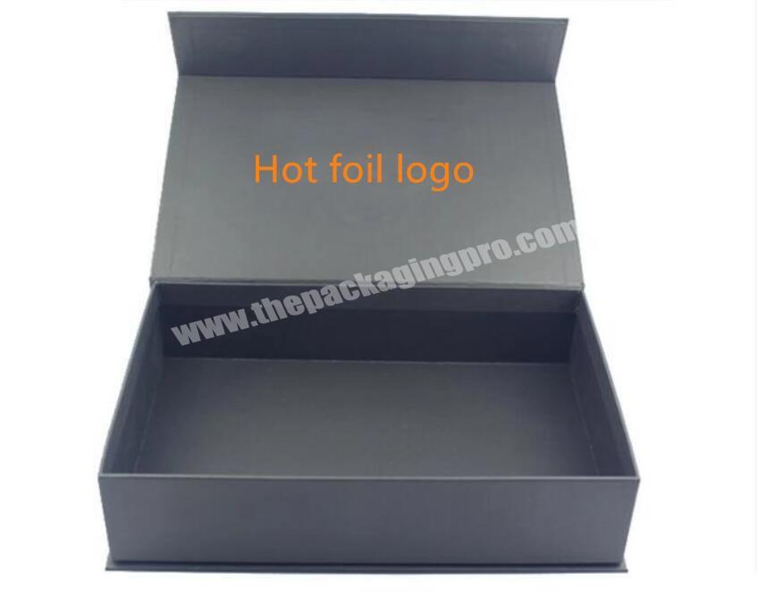 Custom luxury kraft  black color matte finishing paper box magnet close gift boxes apparel fashion accessories gift packaging