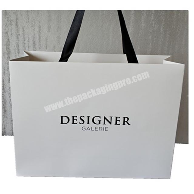 Classic White Color Handle Shopping paper bag printer