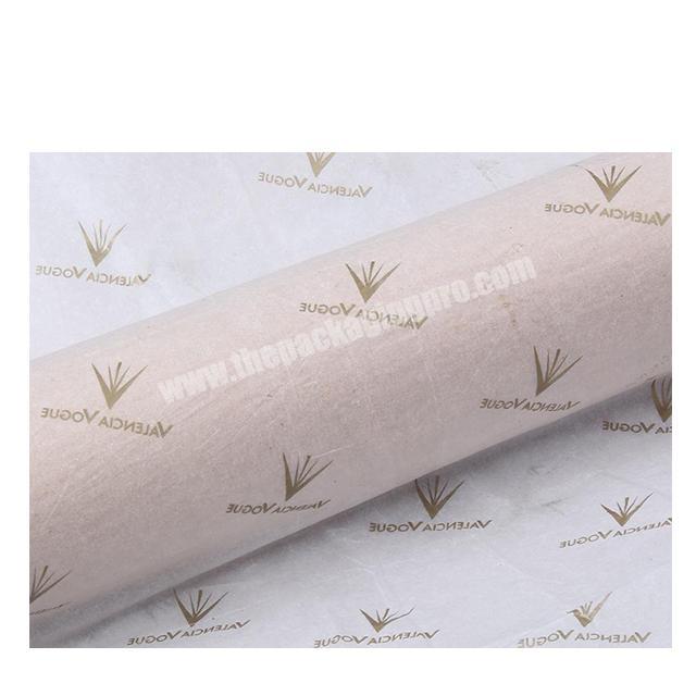 Custom gold logo on the white 17gsm mg acid free color tissue paper for clothes wrapping packaging