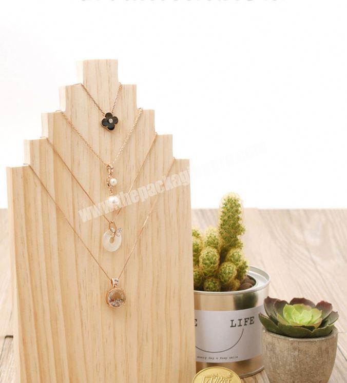 Multi Functional Pine Wood Pendant Necklace Jewelry Holder Display Stand