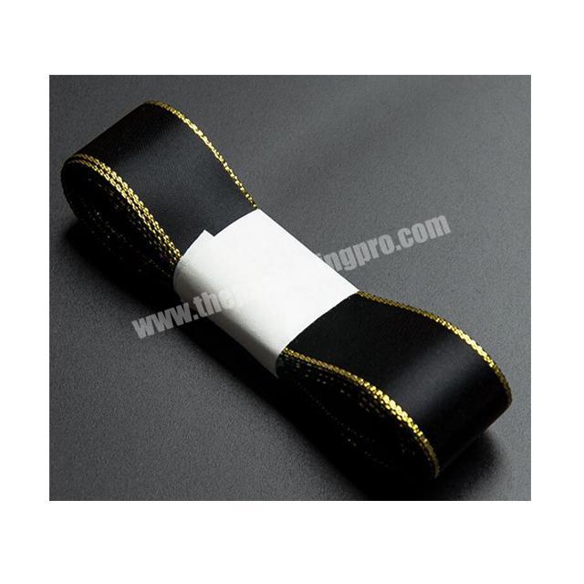 holiday gift DIY packaging color ribbon wrapping paper bow accessories custom match ribbon with gold border