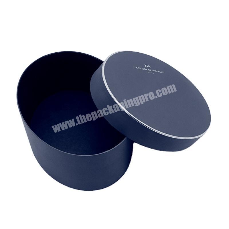 Matte lamination round paper box with lid