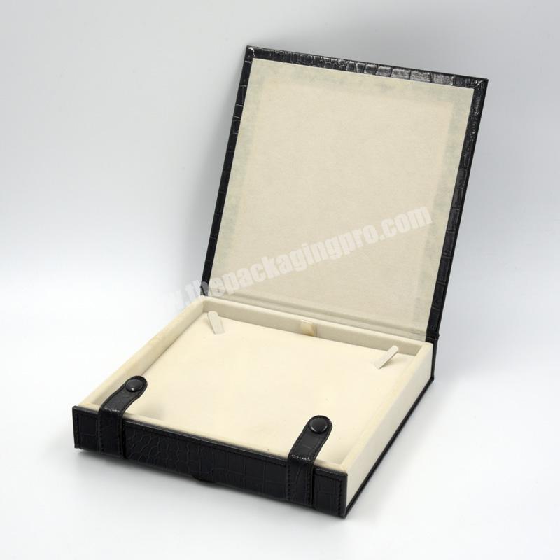 Wholesale Custom Logo Black PU Leather Necklace Jewelry Box