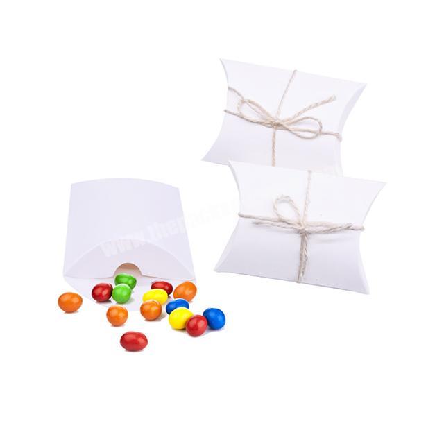 Professional printing Custom Logo candy gift paper box recyclable eco-friendly white hair packaging pillow box