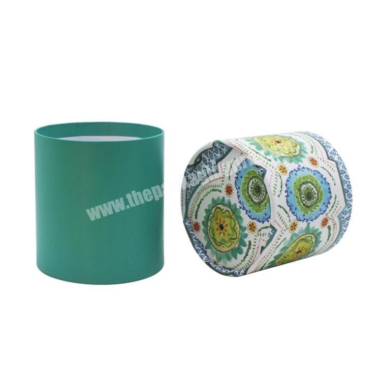 Custom factory cheap cylinder shape green tube box with lid