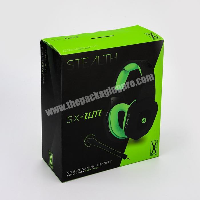 Custom Paper Retail Packaging Spot UV Bluetooth Wireless Headphone Packaging Box