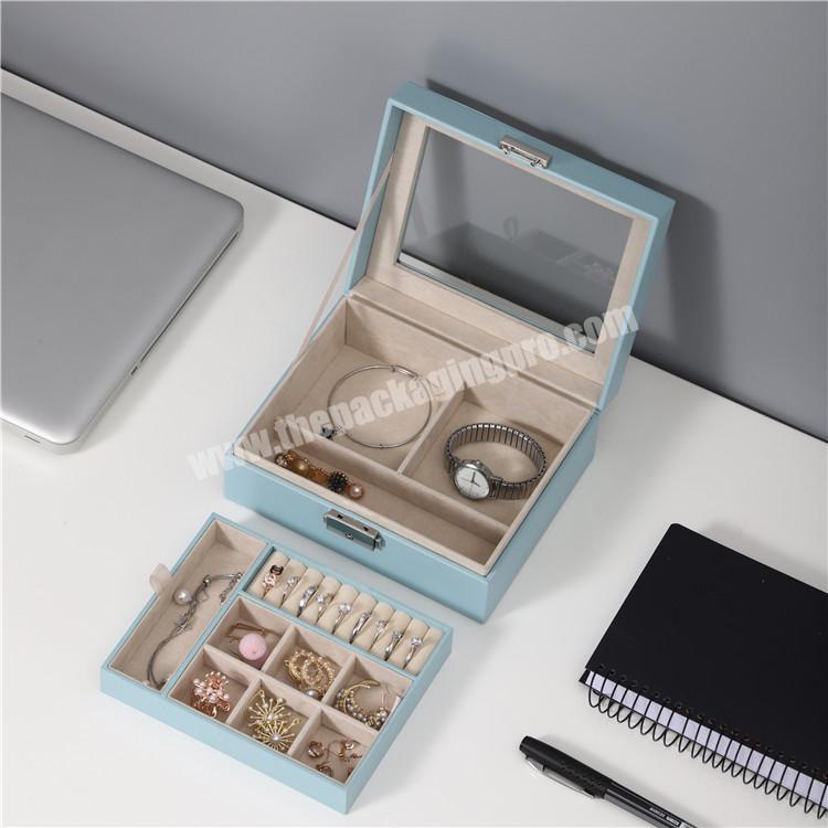 Fashion wholesale jewelry packaging box custom luxury jewelry box with transparent window