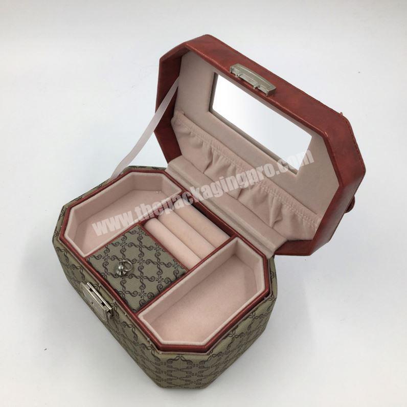 2020 Custom Luxury Handle Jewelry Organizer Storage Box With Lock
