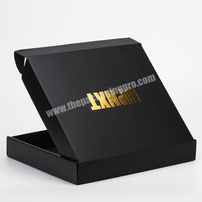 eco friendly luxury gold hot stamp recycled paper box custom Logo design embossed cardboard postage box
