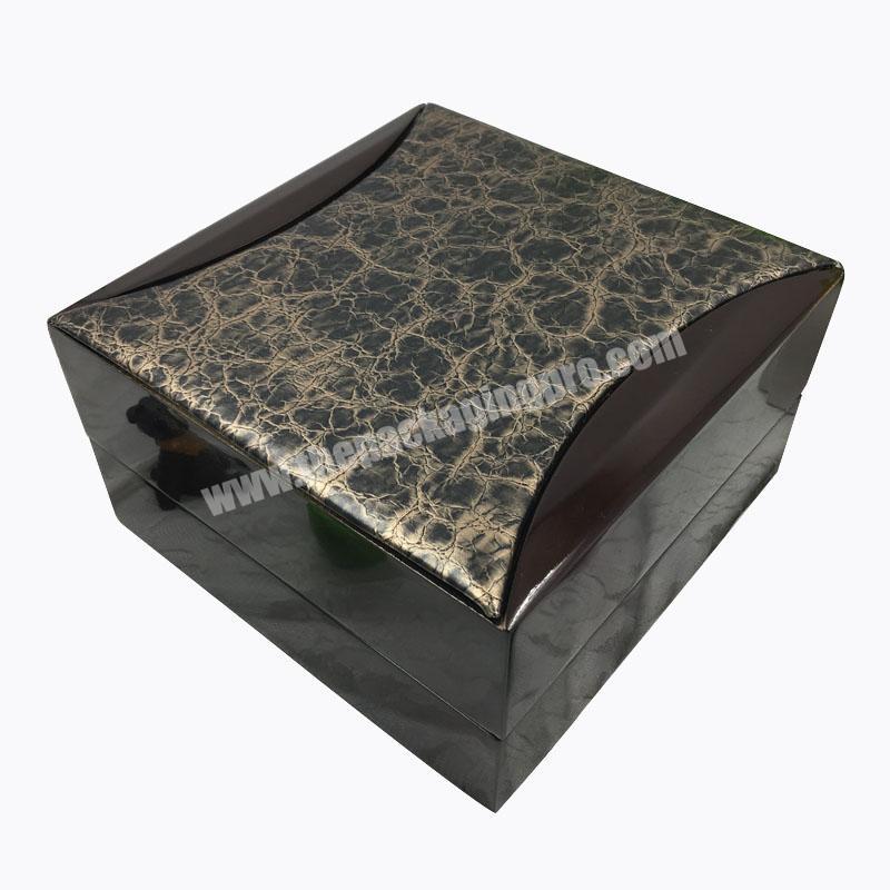 Luxury Customize Logo Leather Personalized Wooden Single Watch Boxes Case