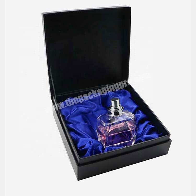 Black Custom Cosmetic Gift Packaging Ribbon Make Perfume Box With Satin Clothes